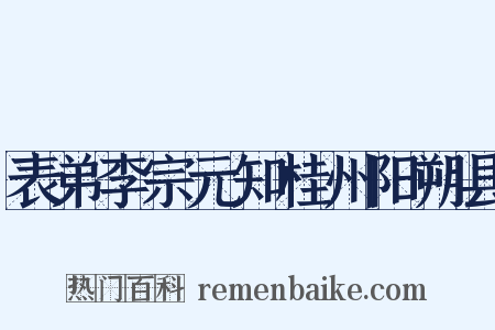 表弟李宗元知桂州阳朔县是什么意思的图片